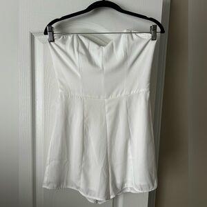 Leith White Strapless Romper